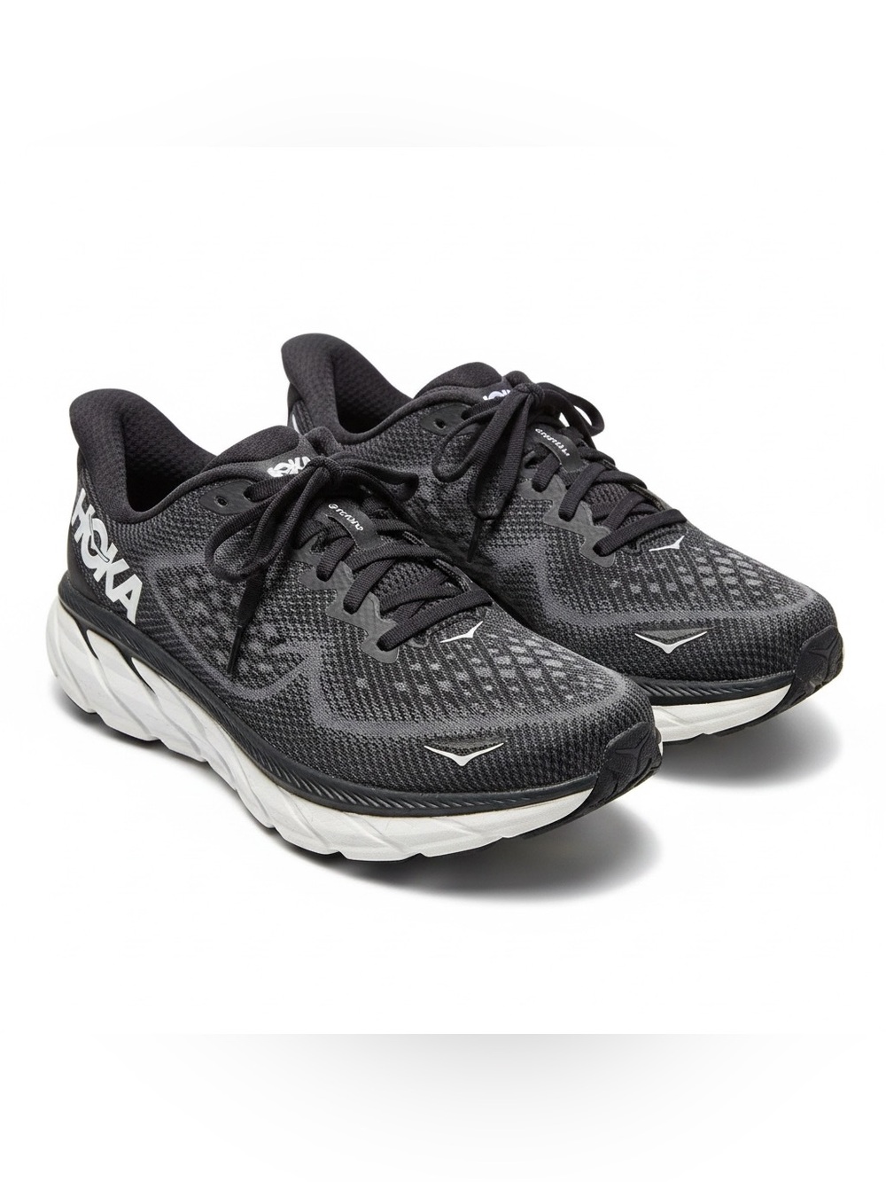 Hoka Women’s Black and White Athletic Running Shoes size 10D pre-owned